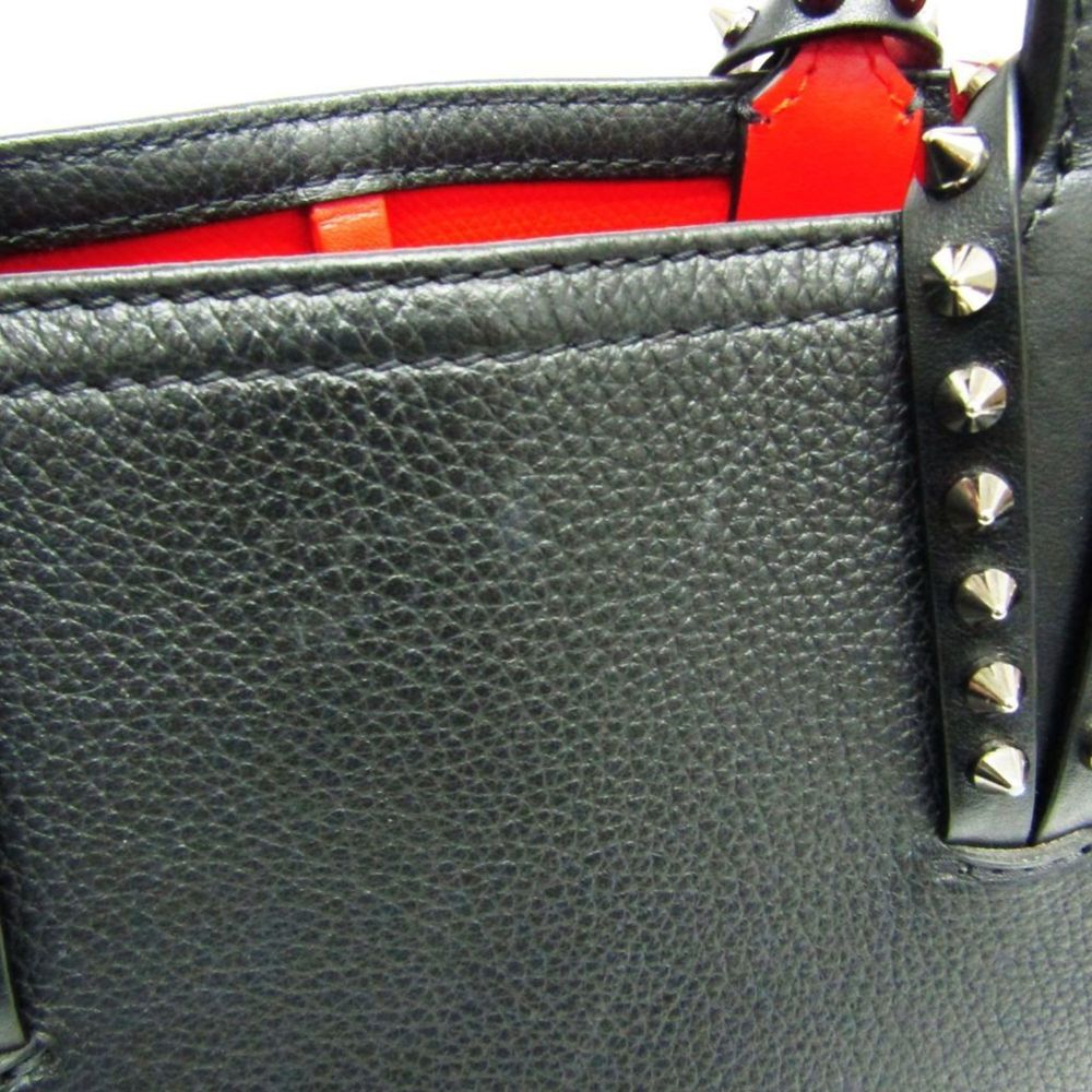 CHRISTIAN LOUBOUTIN Leather Handbag Shoulder Bag Black Red Color - Picture 7 of 12